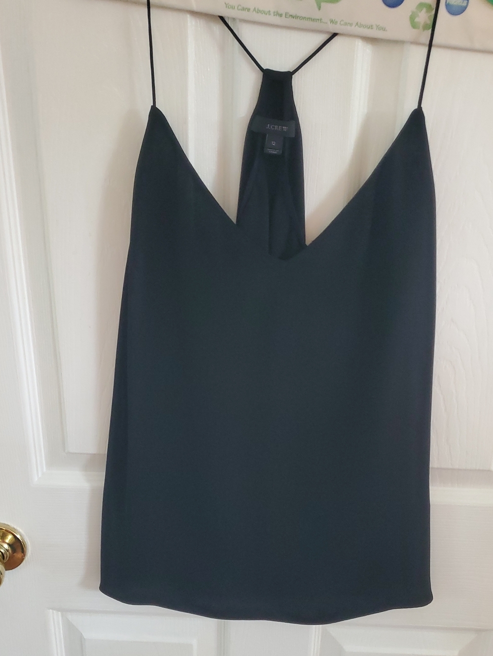 J. Crew Black Strapless Silk Raceback Halter